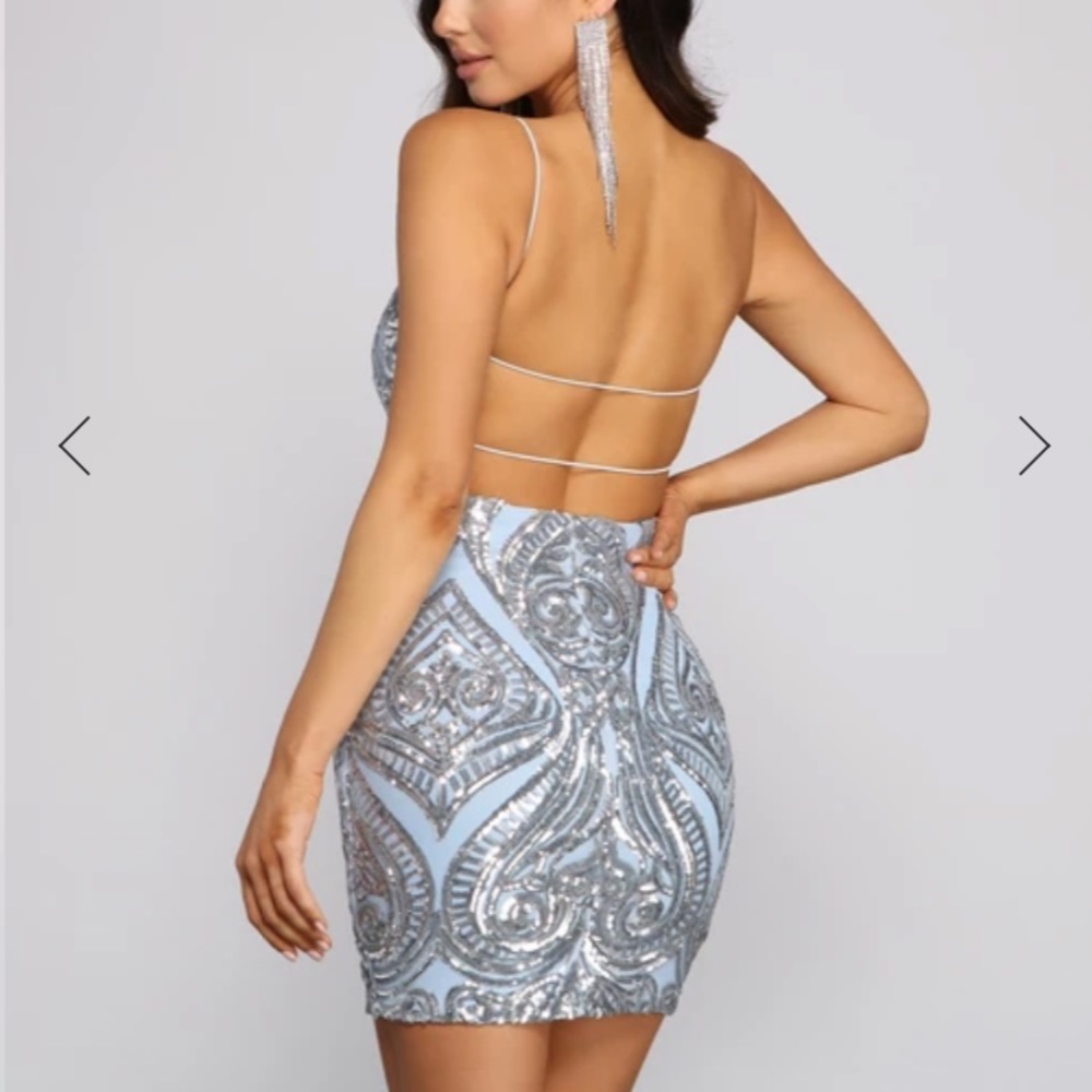 Sequin Mesh Bodycon Dress